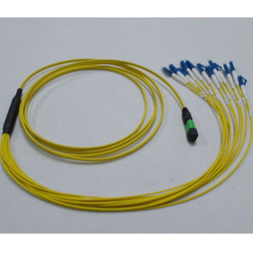 MTP / MPO para LC 12 Fibra Breakout Fanout Patch Cord